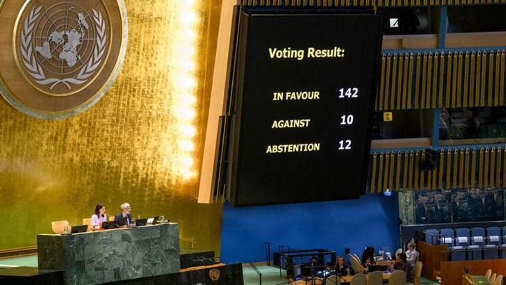 BM Genel Kurulu’nda Filistin'de iki devletli çözümün uygulanmasına ilişkin tasarı kabul edildi