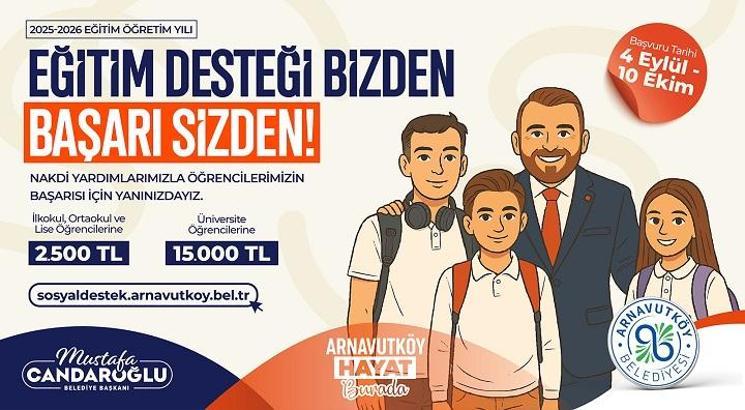 Arnavutköy Belediyesi, öğrencilere katkı sağlamak amacıyla 60 milyon TL değerinde nakdi destek programını hayata geçirdi