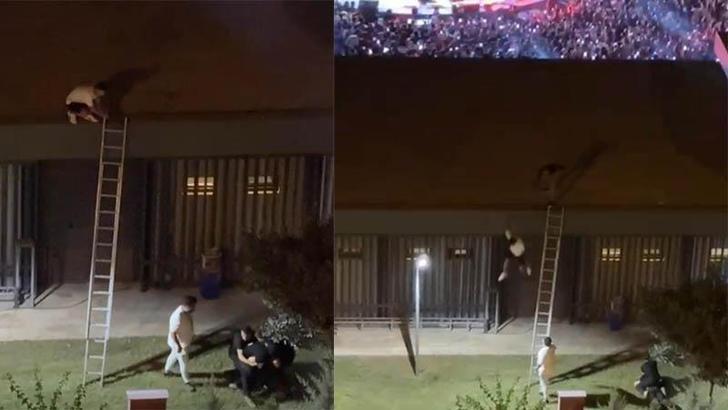 Konseri izlemek için çatıya çıkan gençlere şiddet uygulayan kişi tutuklandı