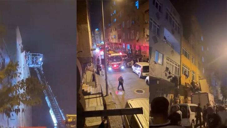 Küçükçekmece’de 5 katlı binada çıkan yangında mahsur kalan 3 kişi kurtarıldı