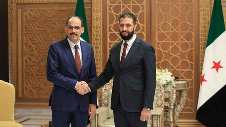 MİT Başkanı Kalın, Şam'da Suriye Cumhurbaşkanı Şara ile görüştü