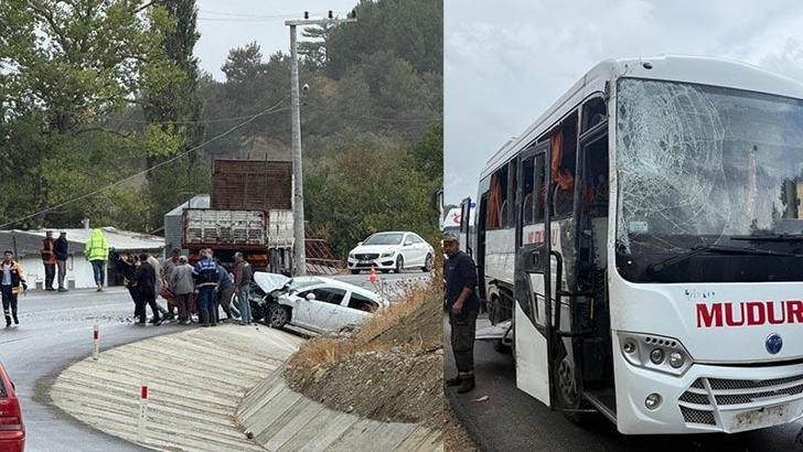Bolu'da 3 araç çarpıştı; 10 yaralı