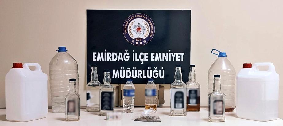 Emirdağ'da sahte içki operasyonu