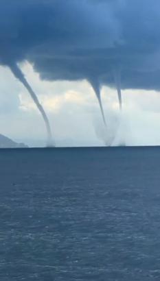 Giresun’da denizde 3 ayrı noktada hortum oluştu