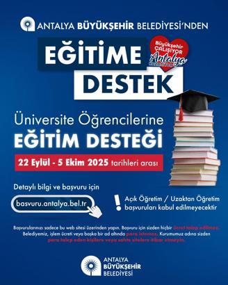 Antalya Büyükşehir'den üniversite öğrencilerine eğitim desteği