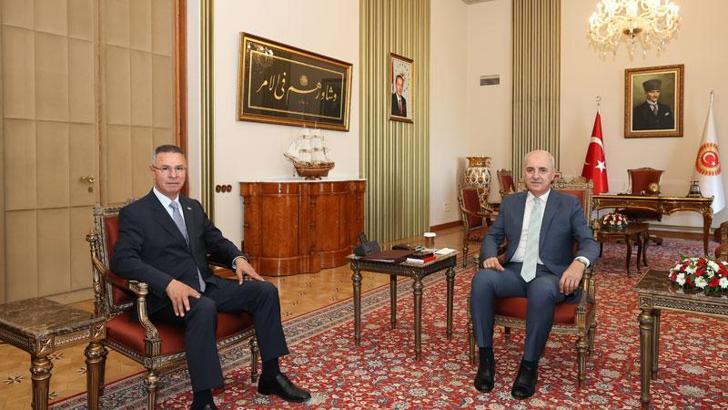 TBMM Başkanı Kurtulmuş, Filistin Büyükelçisi Mustafa'yı kabul etti