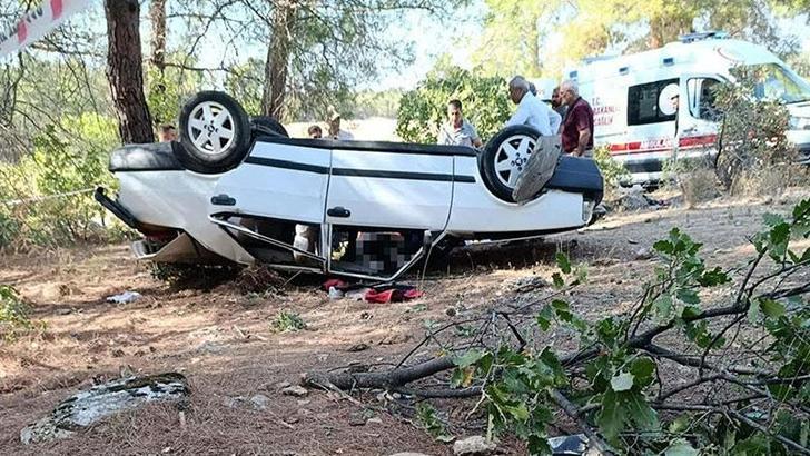 Manisa’da otomobil takla attı: 1 ölü, 1 yaralı