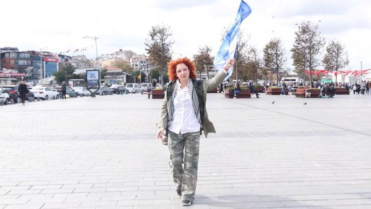 İstanbul - İranlı Somayeh Moghadam'dan İstanbul'dan Gazze'ye destek yürüyüşü