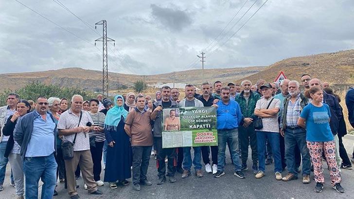 Çiğlilerden Harmandalı'da geçici depolamaya, çöp kamyonlarının yolunu keserek tepki