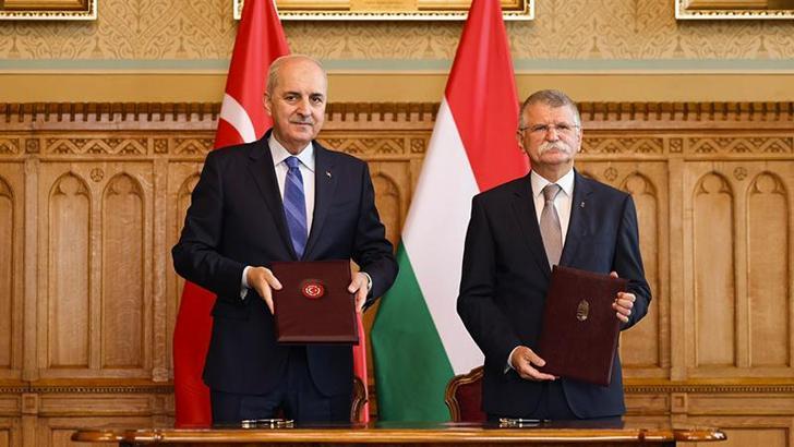 TBMM Başkanı Kurtulmuş, Budapeşte’de Macaristan Ulusal Meclisi Başkanı Köver ile görüştü