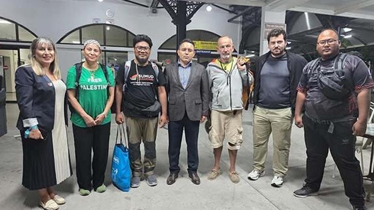 Sumud Filosu'ndan tahliye edilen aktivistler Muğla'da misafir edildi