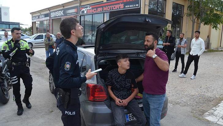 'Dur' ihtarına uymayan sürücü, 14 yaşındaki çocuk çıktı