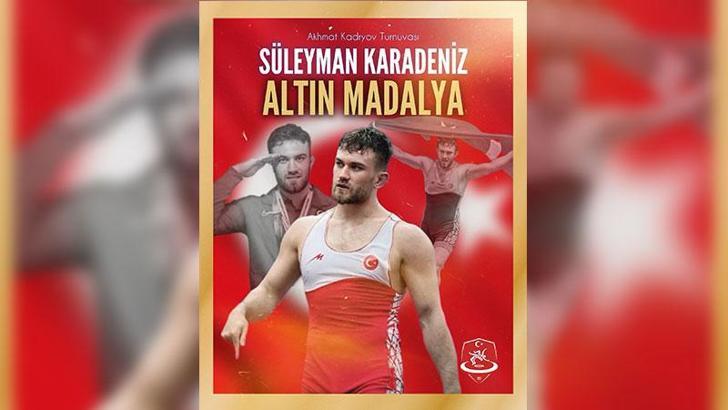 Milli güreşçi Süleyman Karadeniz’den altın madalya