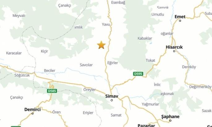 Kütahya'da 4.1 büyüklüğünde deprem