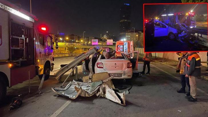 Ümraniye’de otomobil bariyere çarptı: 1 ölü, 1 ağır yaralı