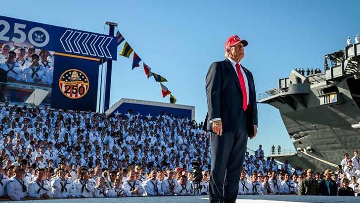 Trump, ABD donanmasının kuruluşunun 250'nci yıl dönümü törenine katıldı