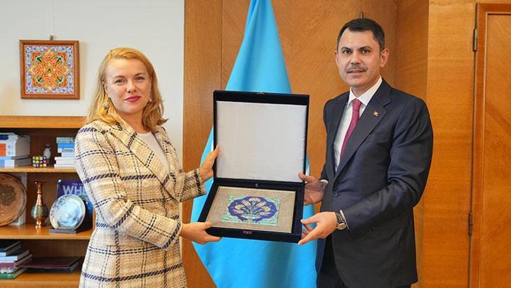 Bakan Kurum, UNECE İcra Direktörü Tatiana Molcean ile görüştü