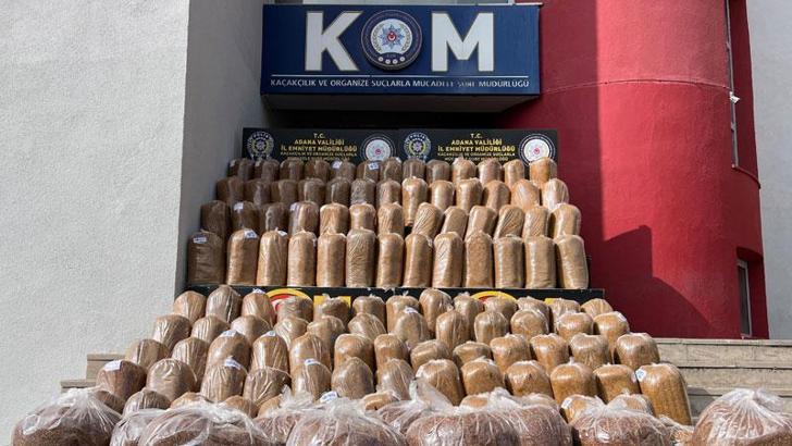 Adana'da 2 ton kaçak tütün ele geçirildi; 20 gözaltı