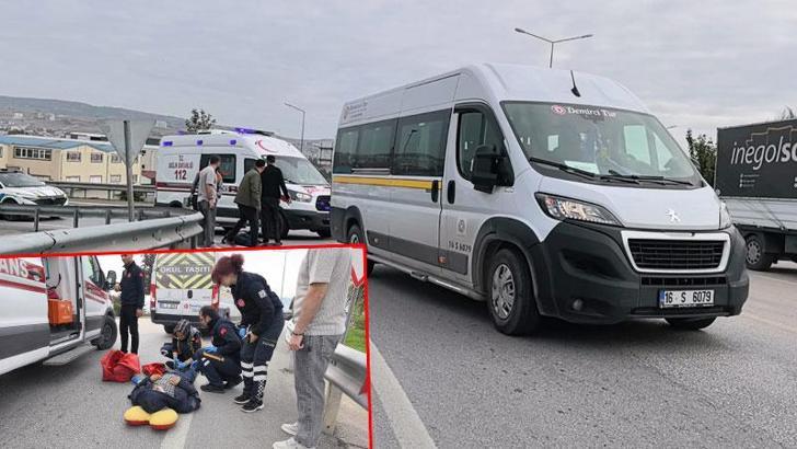 Servis minibüsünün çarptığı yaya ağır yaralandı