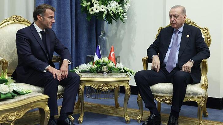 Cumhurbaşkanı Erdoğan, Fransa Cumhurbaşkanı Macron ile görüştü
