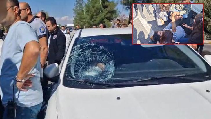 Rojin Kabaiş için yapılan yürüyüşte, üniversite öğrencisine otomobil çarptı