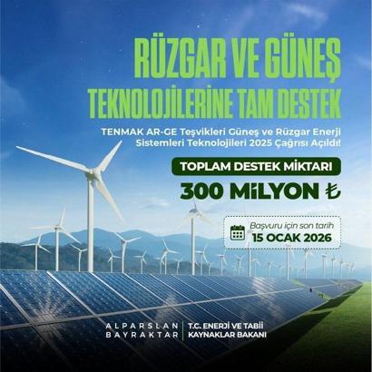 TENMAK'tan güneş ve rüzgar projelerine destek