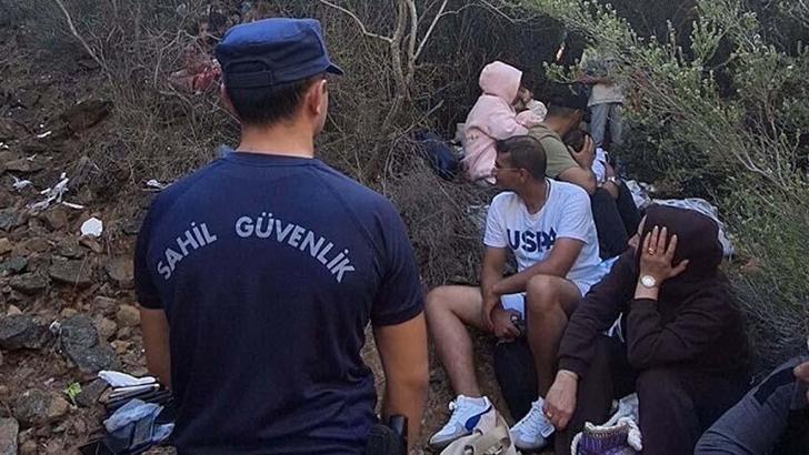 Fethiye'de 59 kaçak göçmen ile 3 organizatör şüphelisi yakalandı