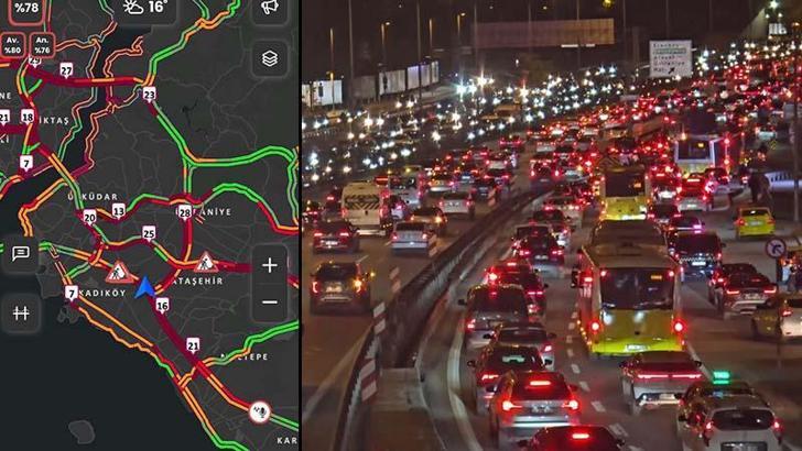 İstanbul'da trafik yoğunluğu yüzde 78'e ulaştı