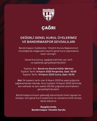 Bandırmaspor’da olağanüstü genel kurul kararı