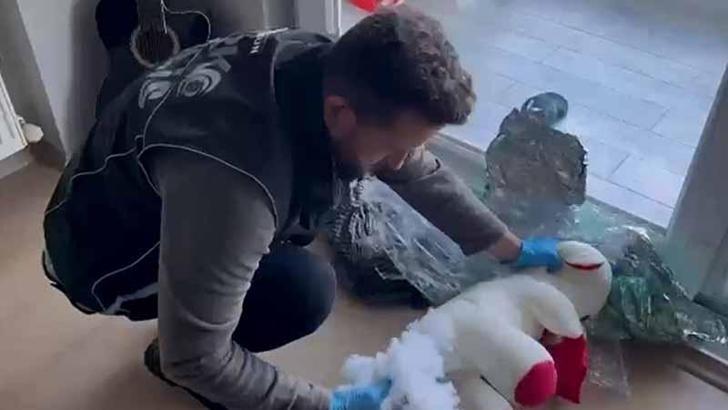 Uyuşturucuyu oyuncak ayının içerisine gizlemiş