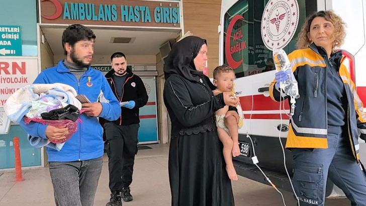 Bahçede yakılan ateşin üzerine düşen bebek yaralandı