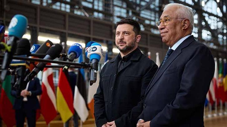 Ukrayna Devlet Başkanı Zelenskiy ile AB Konseyi Başkanı Costa, Brüksel’de bir araya geldi