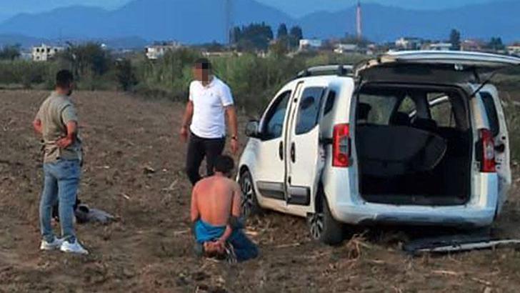 Cezaevi firarileri kaçarken araçlarıyla girdikleri tarlada yakalandı