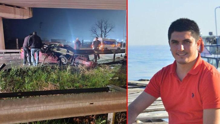 Tekirdağ'da otomobil bariyere çarptı: 2 ölü, 1 yaralı