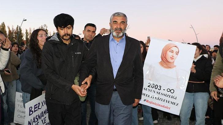 Öğrencilerin Rojin için başlattıkları eyleme acılı baba Kabaiş de destek verdi