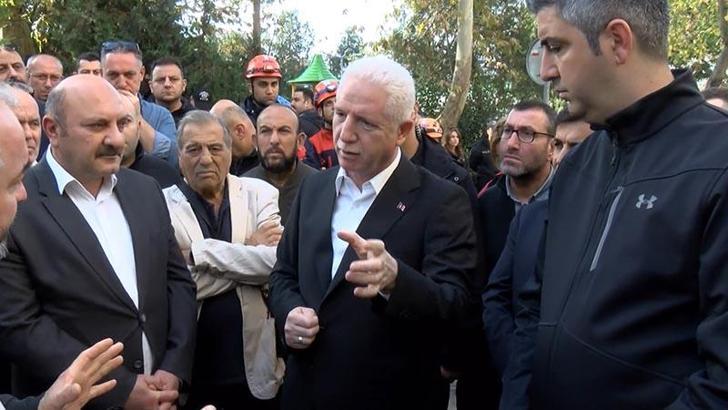 Vali Gül Kartal’da kolonlarındaki çatlaklar nedeniyle tahliye edilen binada inceleme yaptı