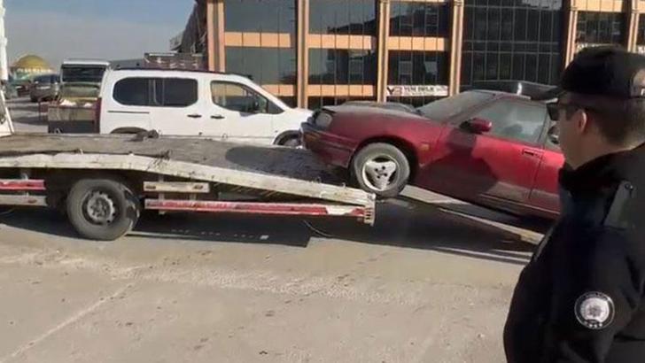 Ankara’da hurda araç temizliği; 13 araç trafikten men edildi