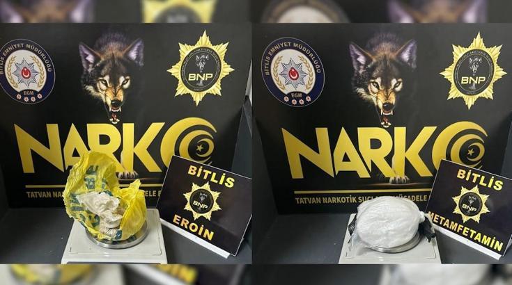 Bitlis'te eroin ve metamfetamin ele geçirildi: 1 tutuklama