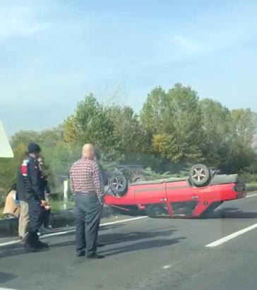 Zonguldak’ta otomobil takla attı: 1 yaralı