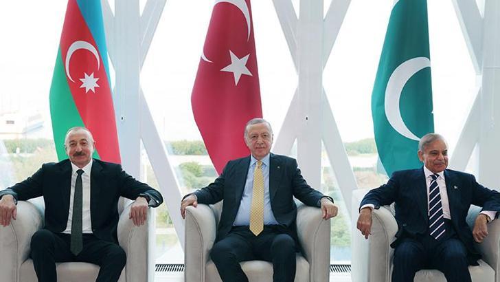 Cumhurbaşkanı Erdoğan, Azerbaycan Cumhurbaşkanı Aliyev ve Pakistan Başbakanı Şerif ile görüştü
