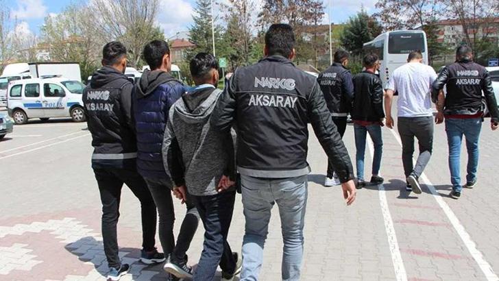 Aksaray'da uyuşturucu operasyonunda gözaltına alınan 154 şüpheliden 29'u tutuklandı