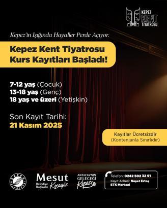 Kepez Belediyesi'nin tiyatro kursları için kayıtlar başladı