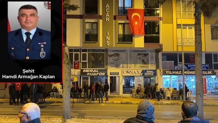 Şehit astsubayın Amasya'daki evinde yas