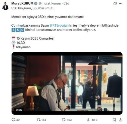 350 bininci afet konutu, Cumhurbaşkanı Erdoğan'ın katılımıyla teslim edilecek