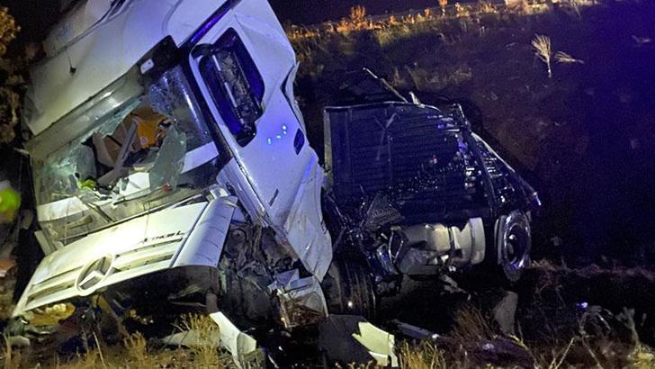 Malatya'da şarampole devrilen TIR'ın sürücüsü öldü