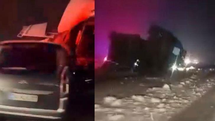 Yardım için duran TIR'a hafif ticari araç çarptı: 1 ölü, 5 yaralı
