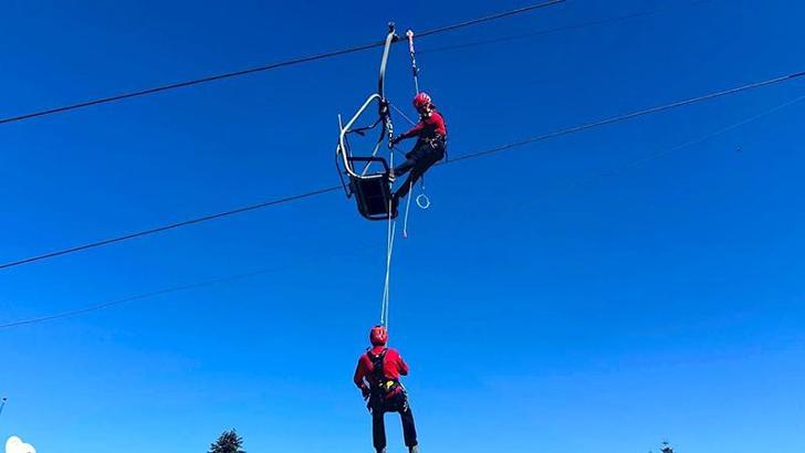 JAK ekiplerinden teleferik tatbikatı