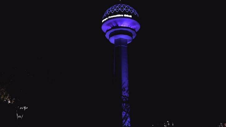 ‘Dünya Prematüre Günü’ dolayısıyla Sağlık Bakanlığı ve Atakule için mor ışıkla renklendirildi