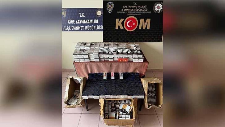 Kastamonu'da 61 bin 100 adet makaron ele geçirildi