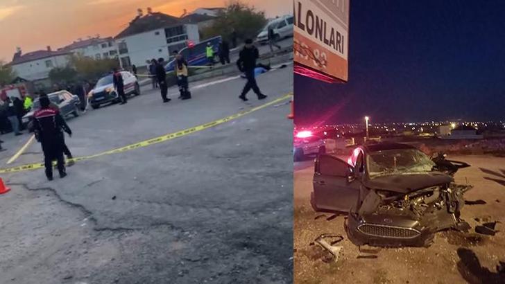 Traktörle çarpışarak savrulan otomobilin ezdiği yaya öldü; sürücüler yaralandı